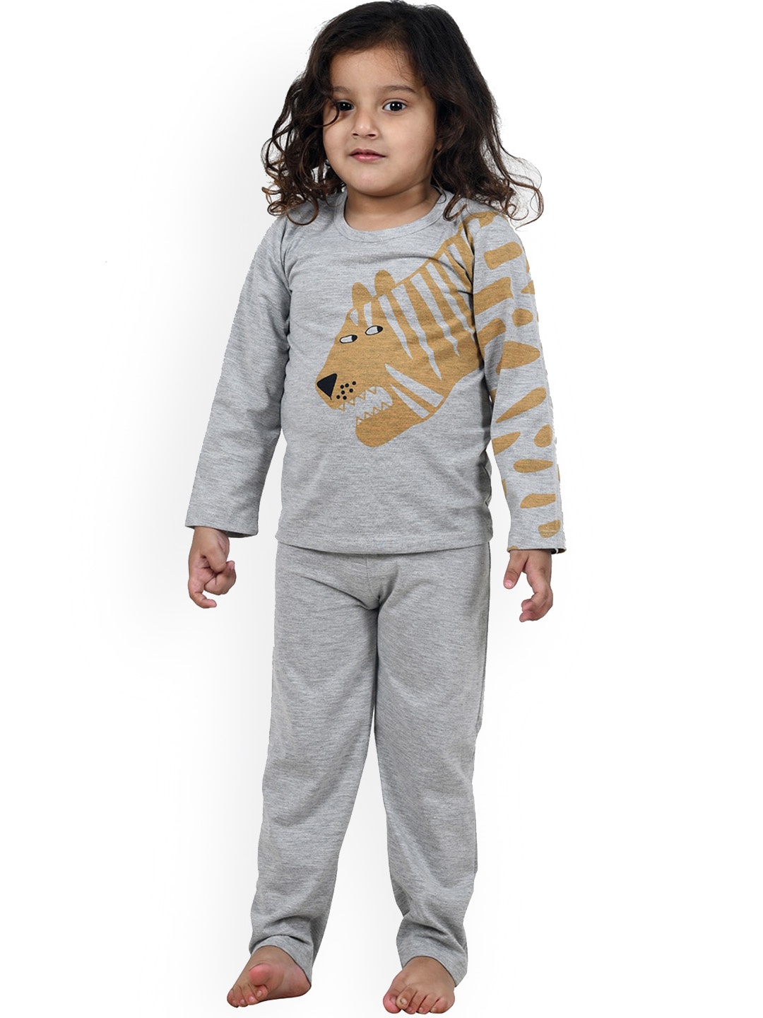 

FUNKRAFTS Boys Graphic Printed Pure Cotton Night Suit, Grey