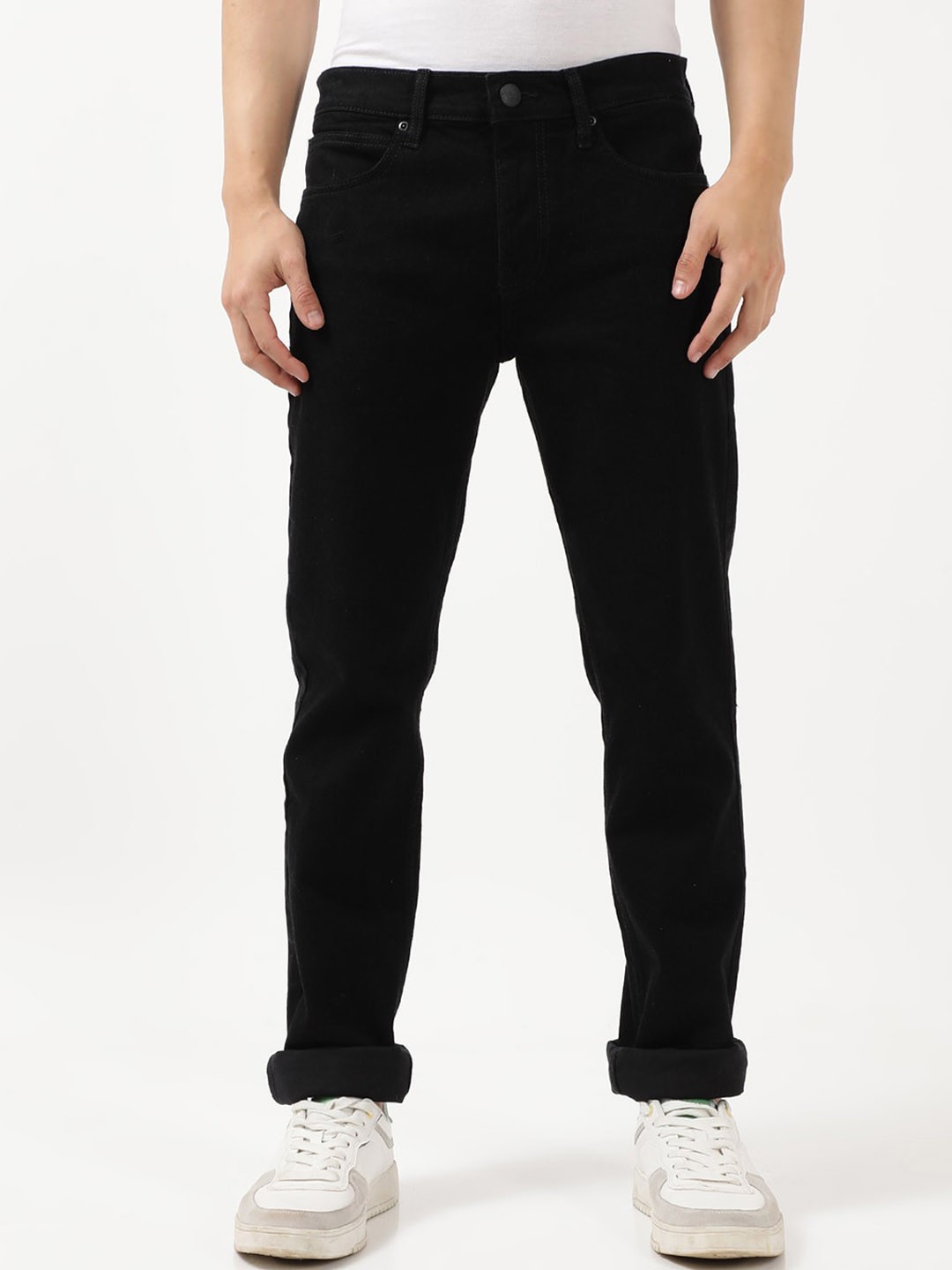 

Lee Men Slim Fit Mid-Rise Cotton Jeans, Black