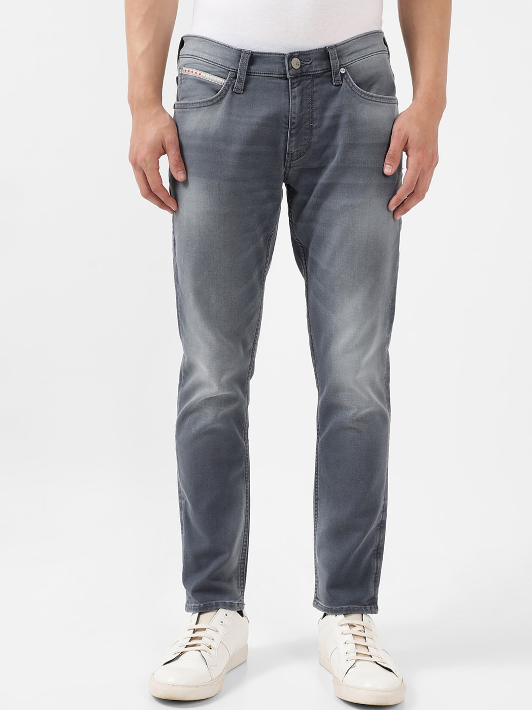 

Lee Men Skinny Fit Heavy Fade Stretchable Cotton Jeans, Grey