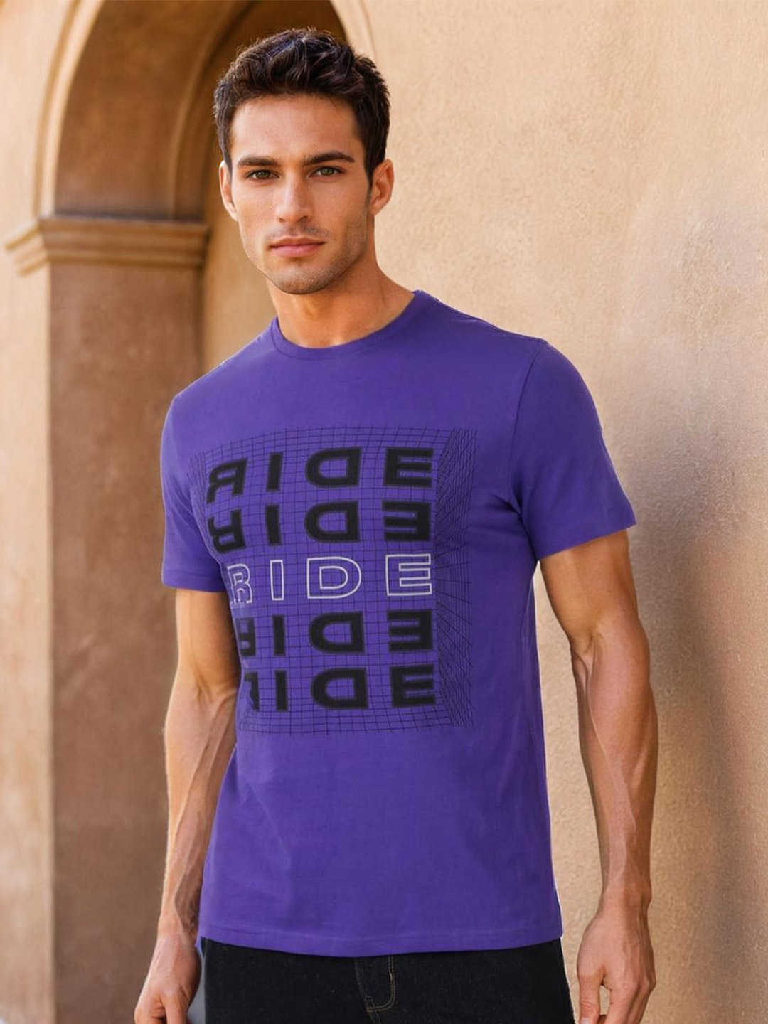 

Wrangler Men Typography Printed Cotton T-shirt, Blue