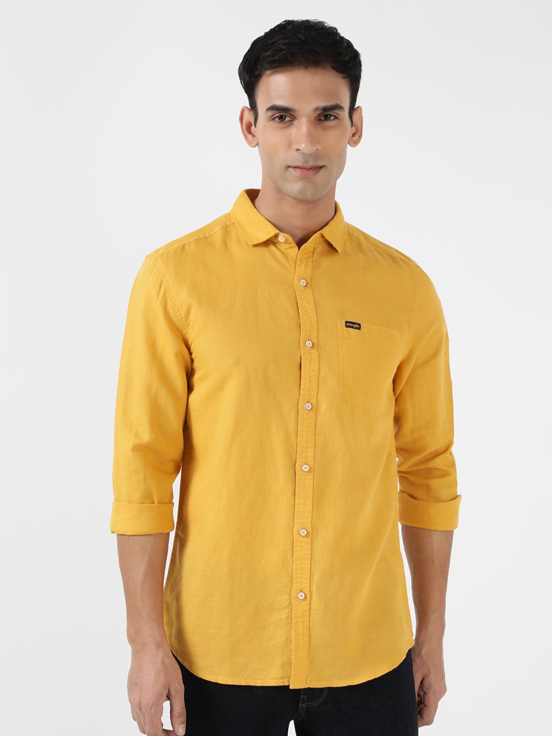 

Wrangler Spread Collar Cotton Casual Shirt, Yellow