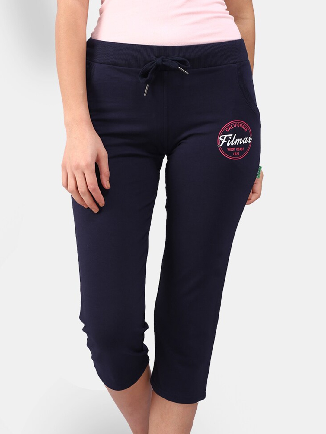 

FILMAX ORIGINALS Women Premium Jersey Mid Rise Multipurpose Sports Capris, Navy blue