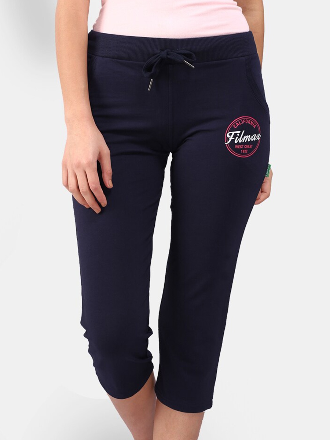 

FILMAX ORIGINALS Women Cotton Regular Fit Capris, Navy blue