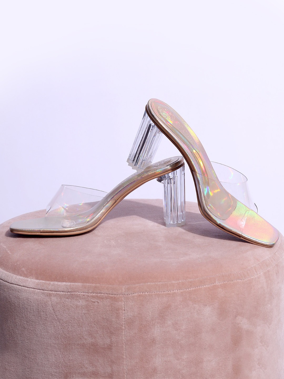 

MODA-X Peep Toes Block Heels, Transparent