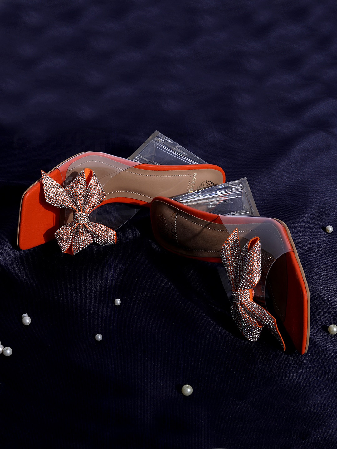 

MODA-X Embellished Block Heels, Orange