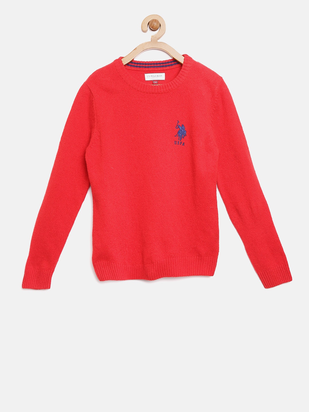 

U.S. Polo Assn. Kids Boys Red Solid Pullover