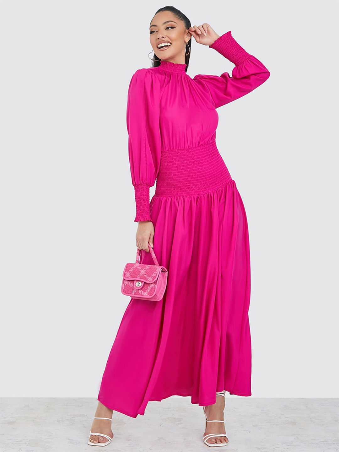 

Styli Smocked Maxi Dress, Pink