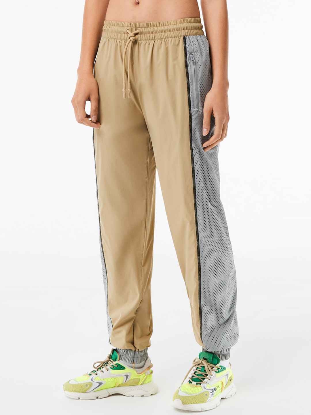 

Lacoste Women Colour-Blocked Relaxed-Fit Dry-Fit Joggers, Brown