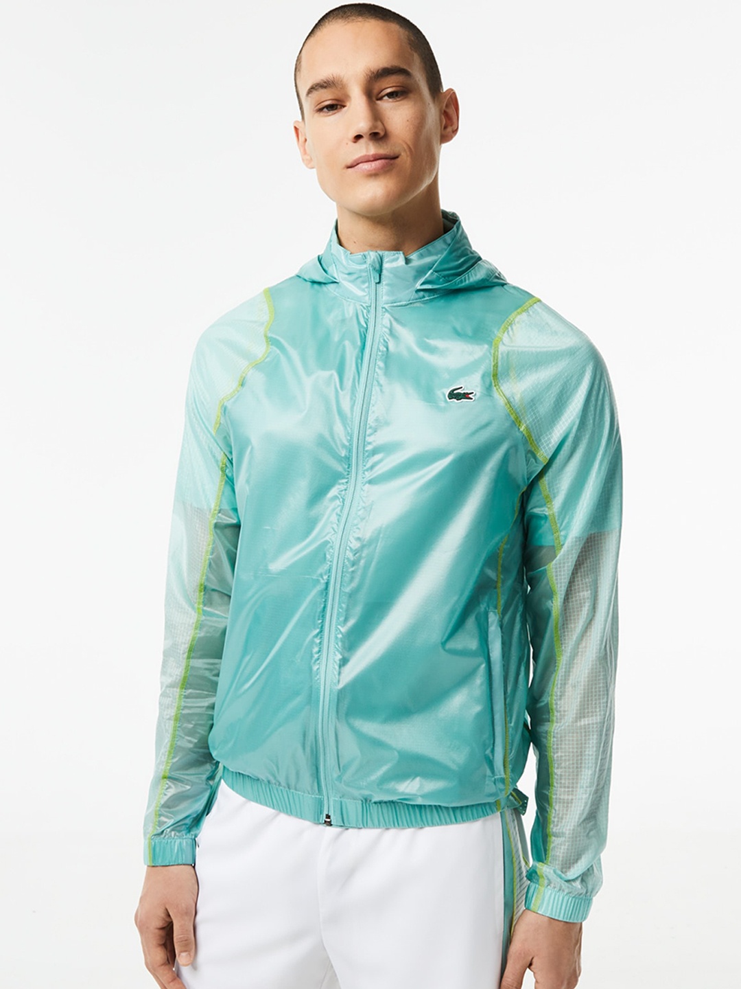 

Lacoste Waterproof Windcheater Rapid-Dry Hooded Sporty Jacket, Green
