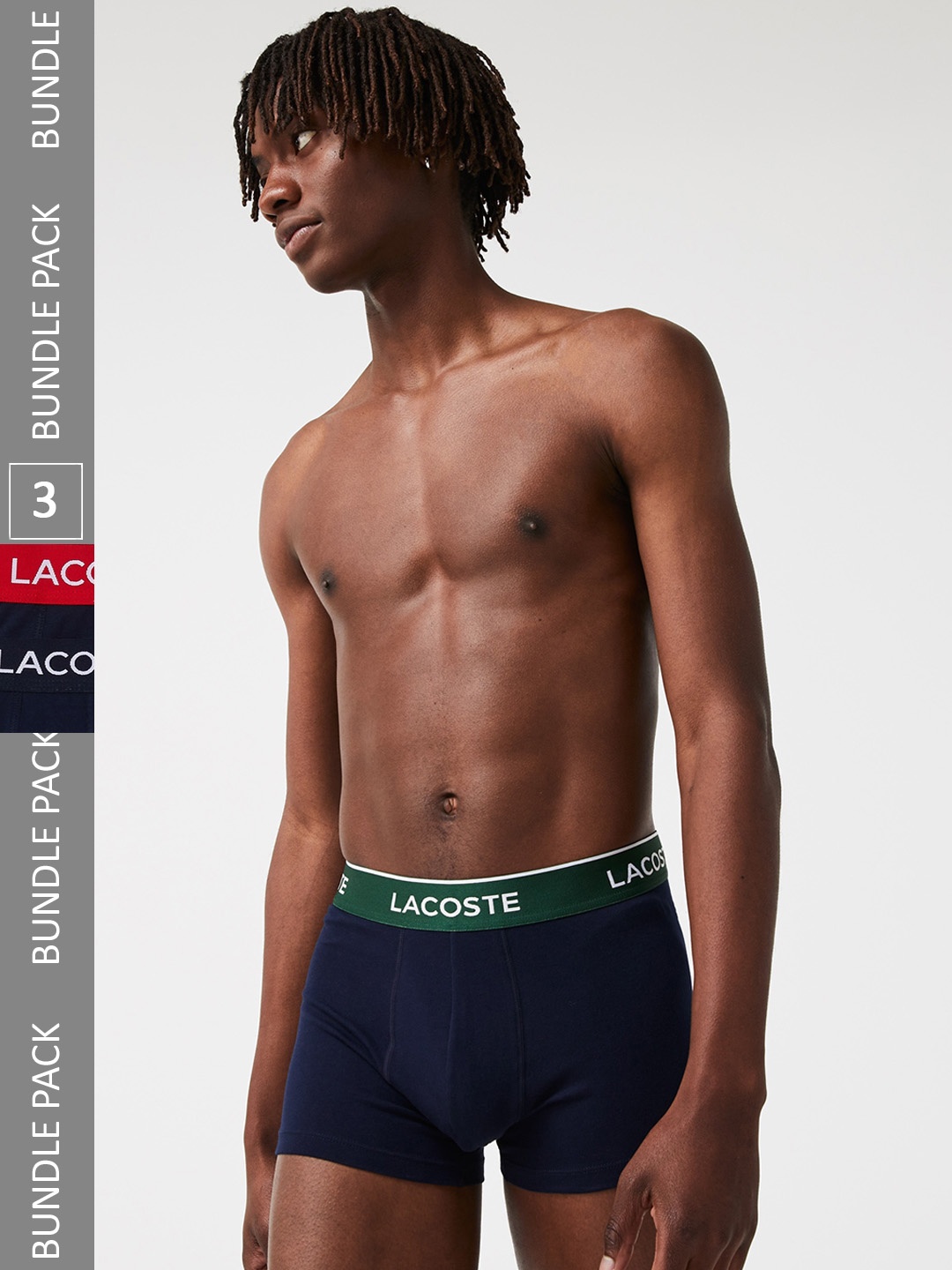 

Lacoste Pack Of 3 Outer Elastic With Contrasting Waistband Trunks, Navy blue
