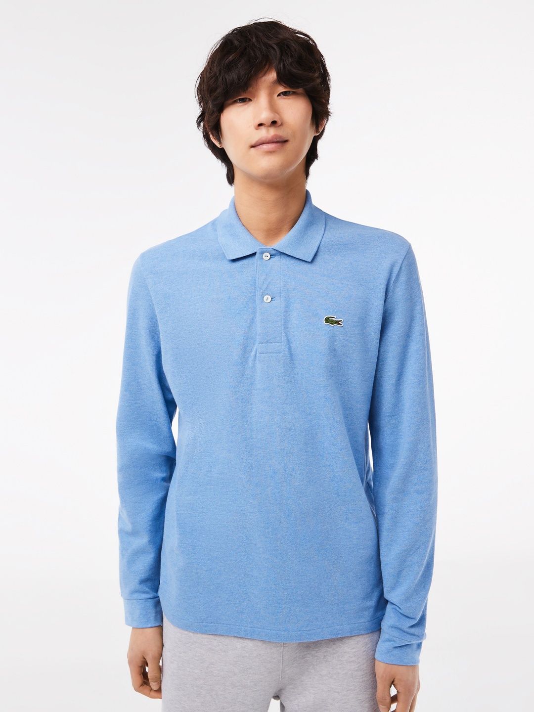 

Lacoste Polo Collar Long Sleeves Pure Cotton T-shirt, Blue