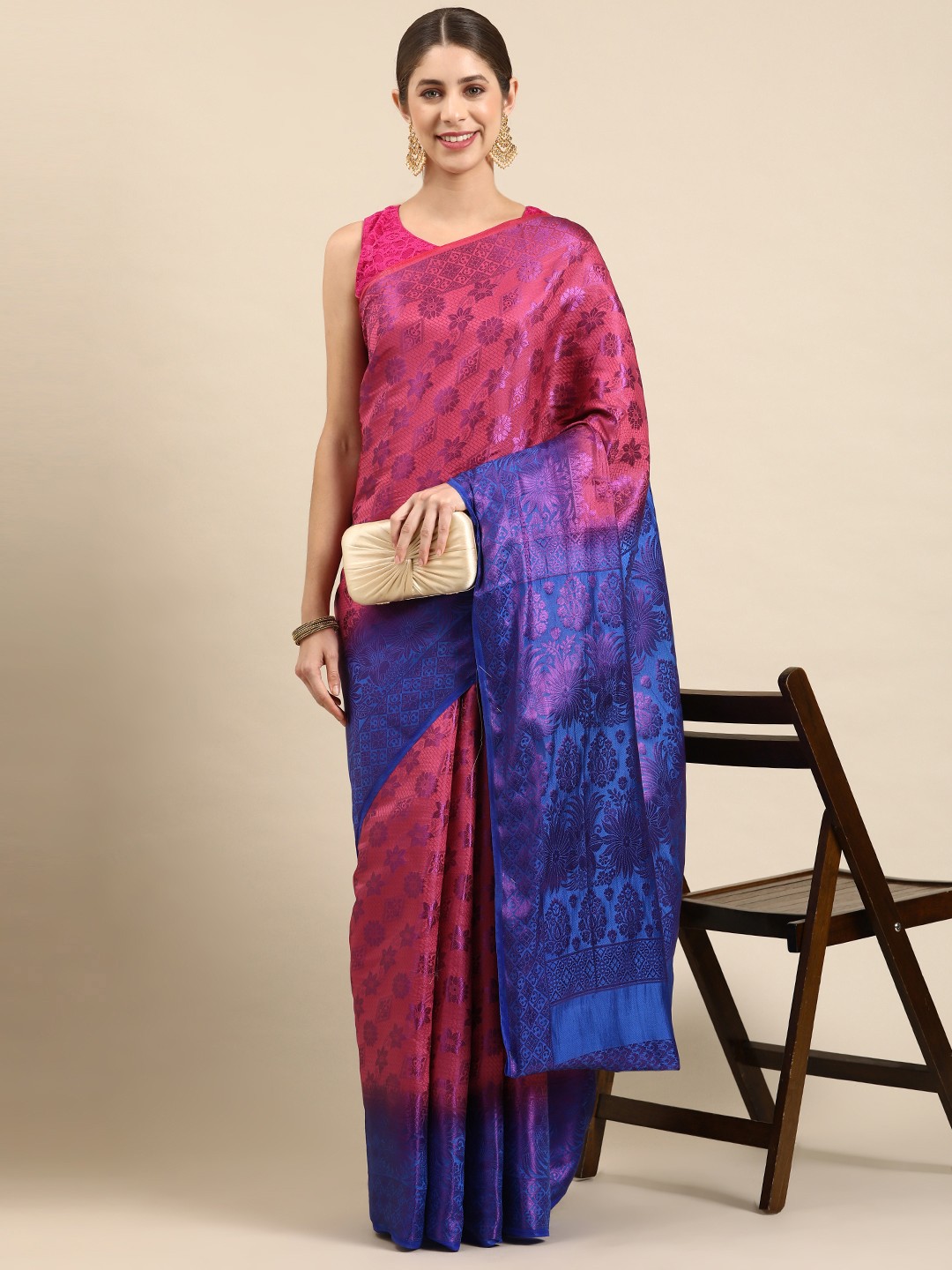 

Pothys Woven Design Art Silk Banarasi Saree, Pink