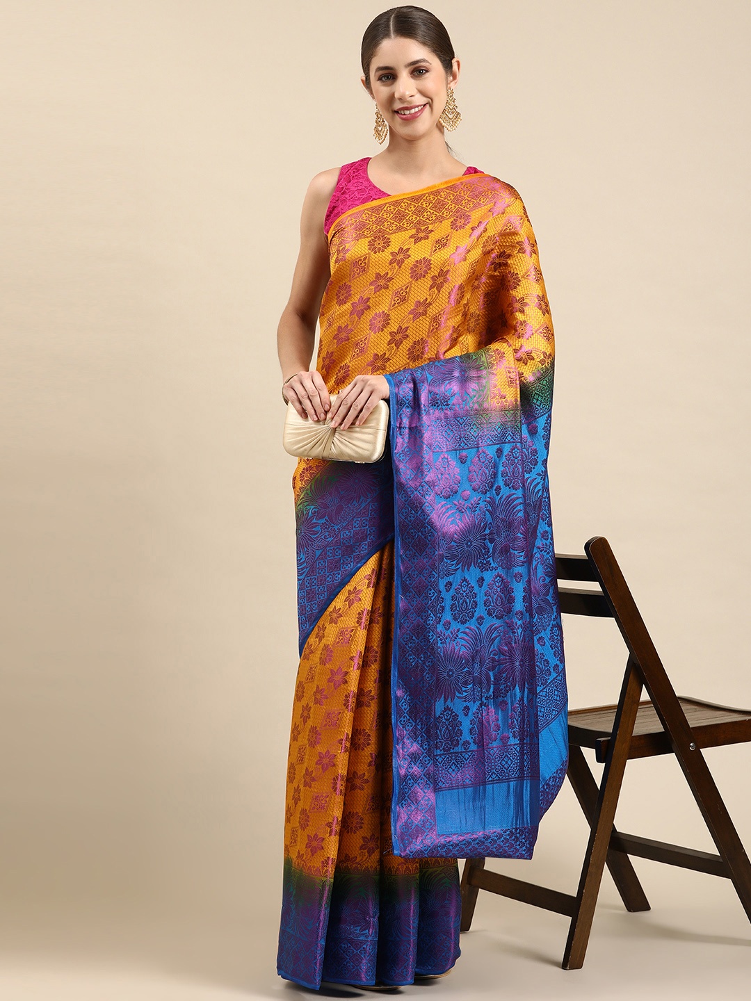 

Pothys Woven Design Art Silk Banarasi Saree, Mustard