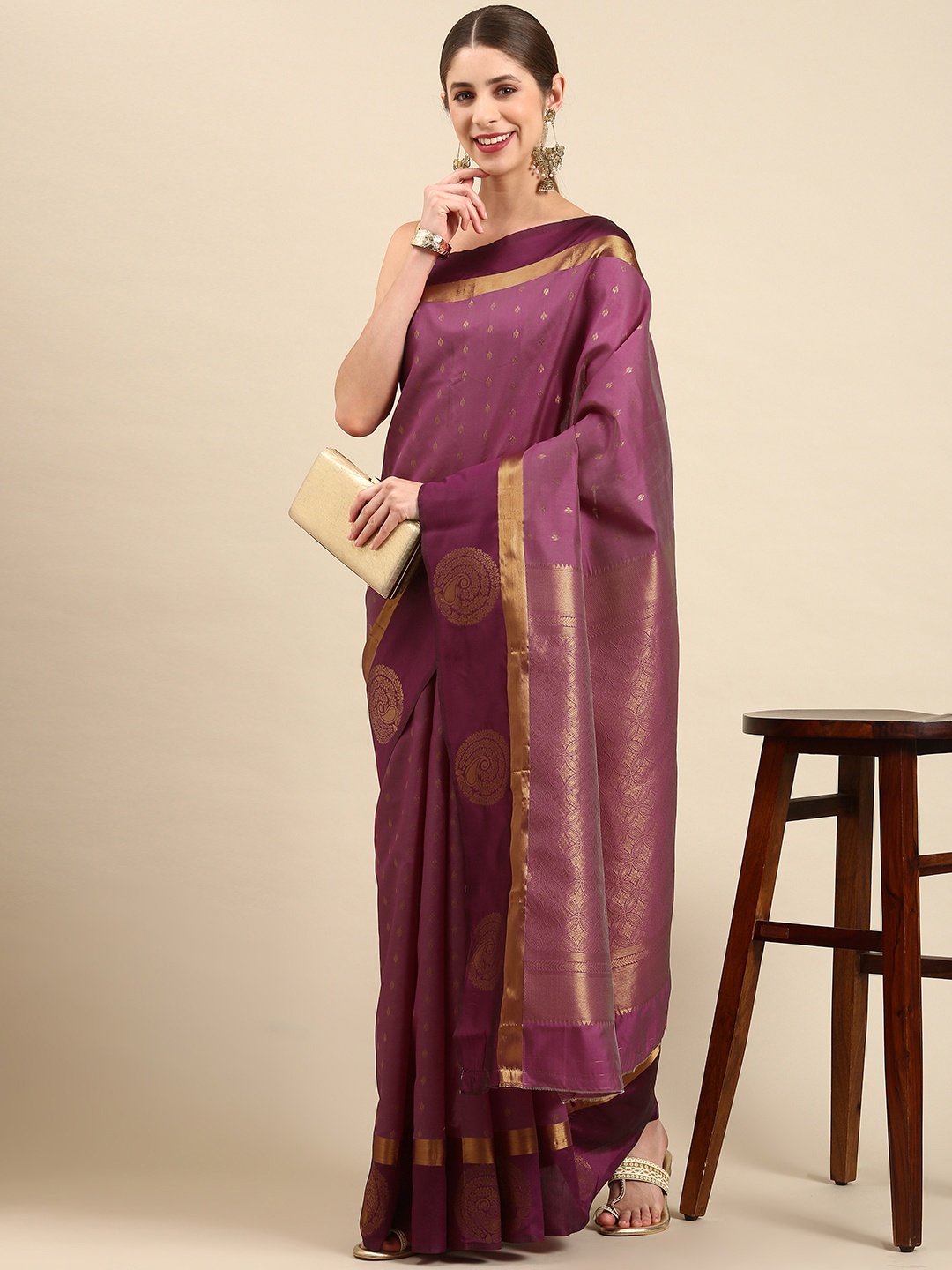 

Pothys Woven Design Art Silk Saree, Magenta