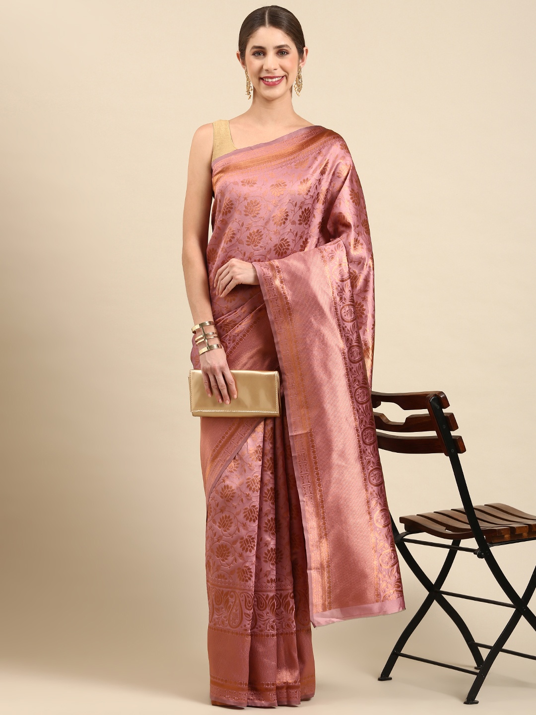 

Pothys Floral Jute Silk Saree, Mauve