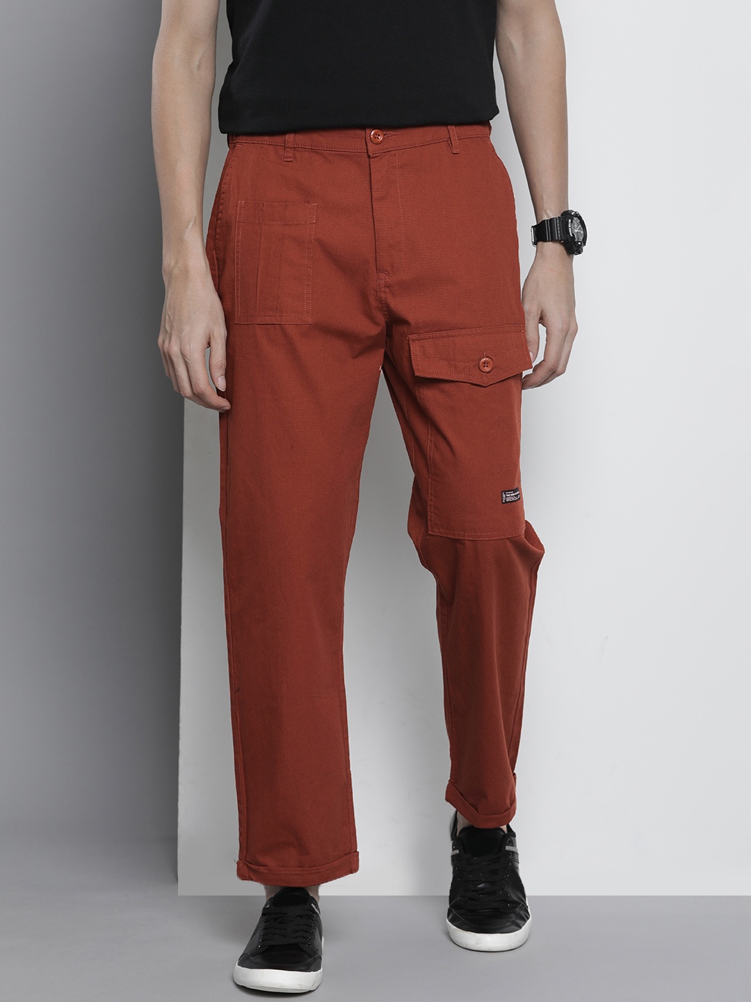 

The Indian Garage Co Relaxed Regular Fit Chinos Trousers, Orange