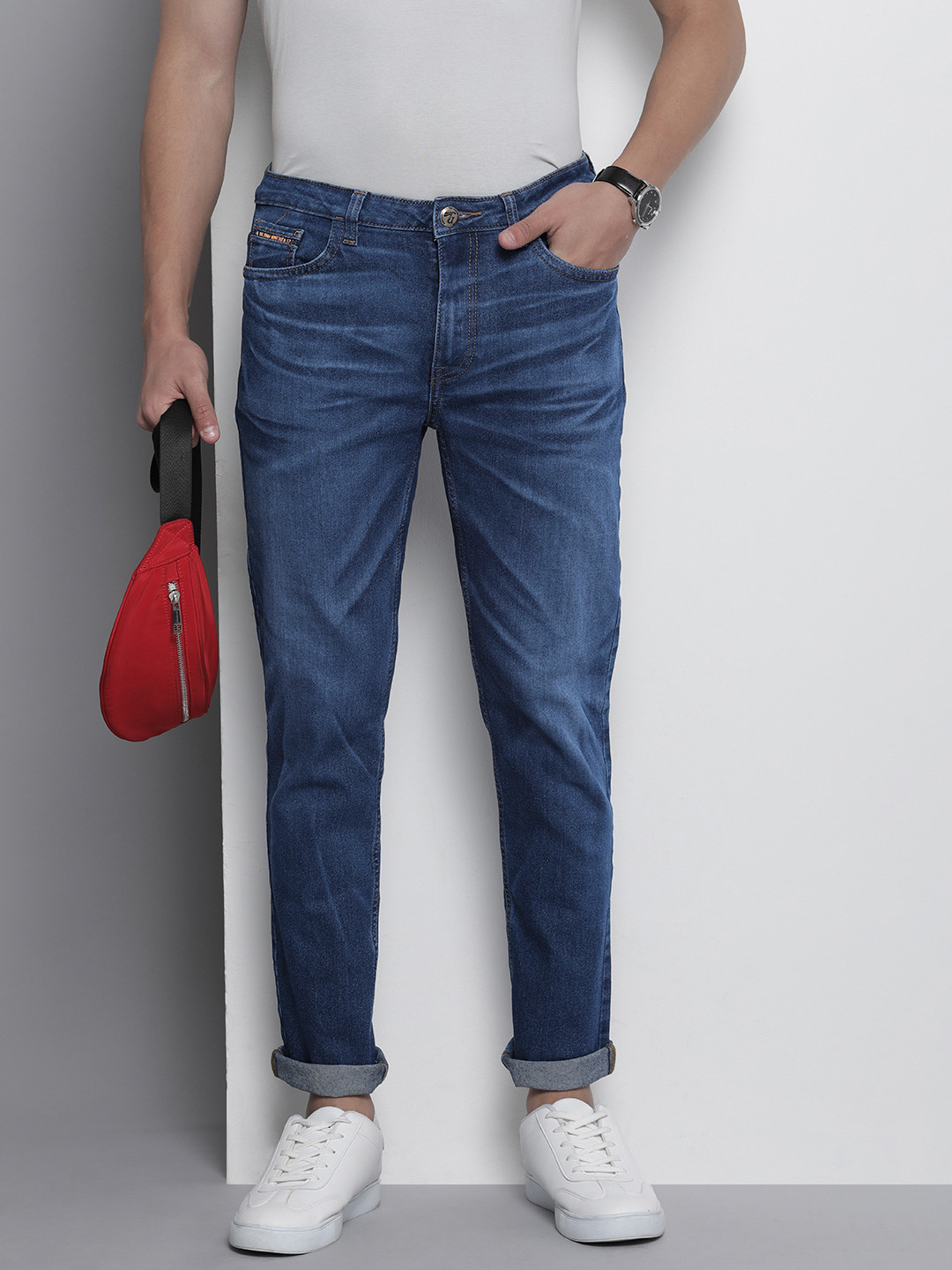 

The Indian Garage Co Slim Fit Stretchable Jeans, Blue