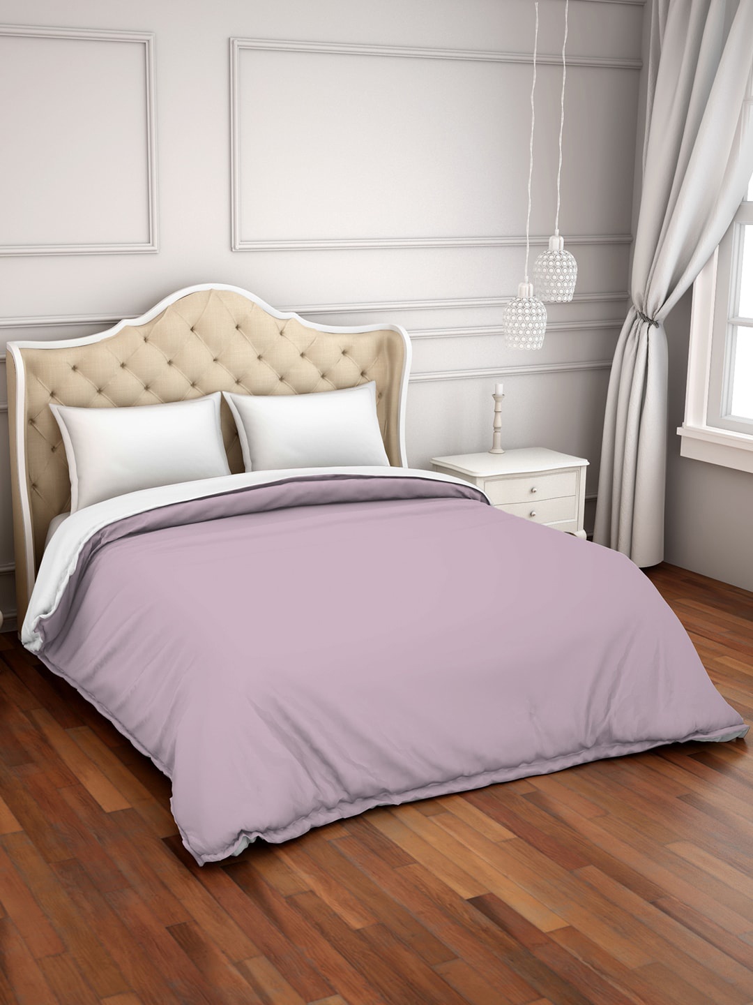 

SPACES Hygro Hygro Violet & White Double King Cotton Duvet Cover