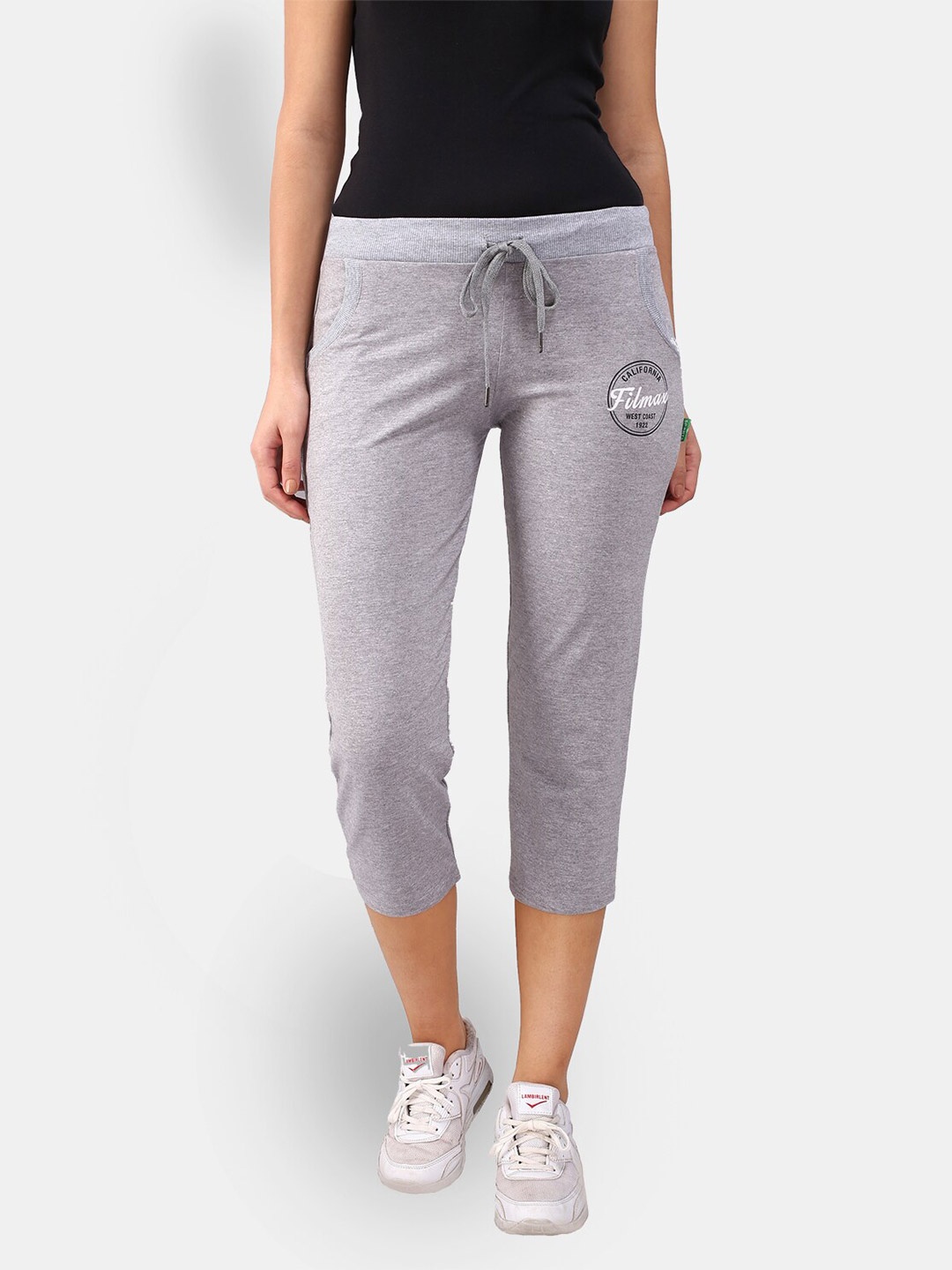 

FILMAX ORIGINALS Women Cotton Regular Fit Capris, Grey melange