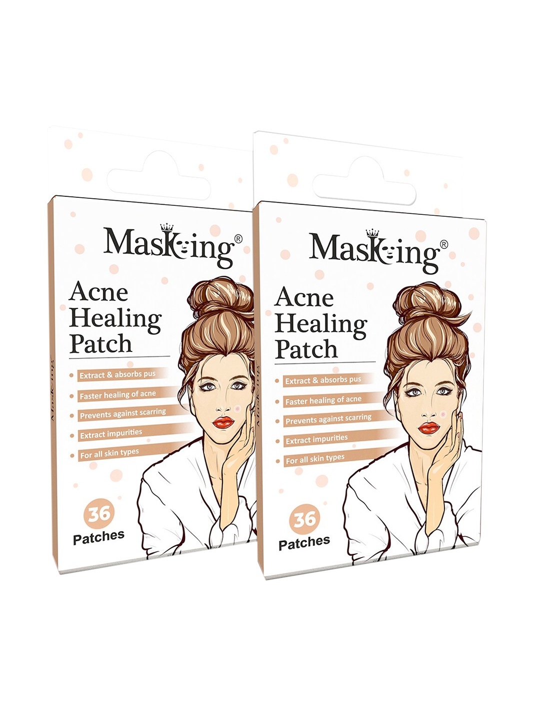 

MasKing Waterproof Acne Healing Patches - 72 Patches, White