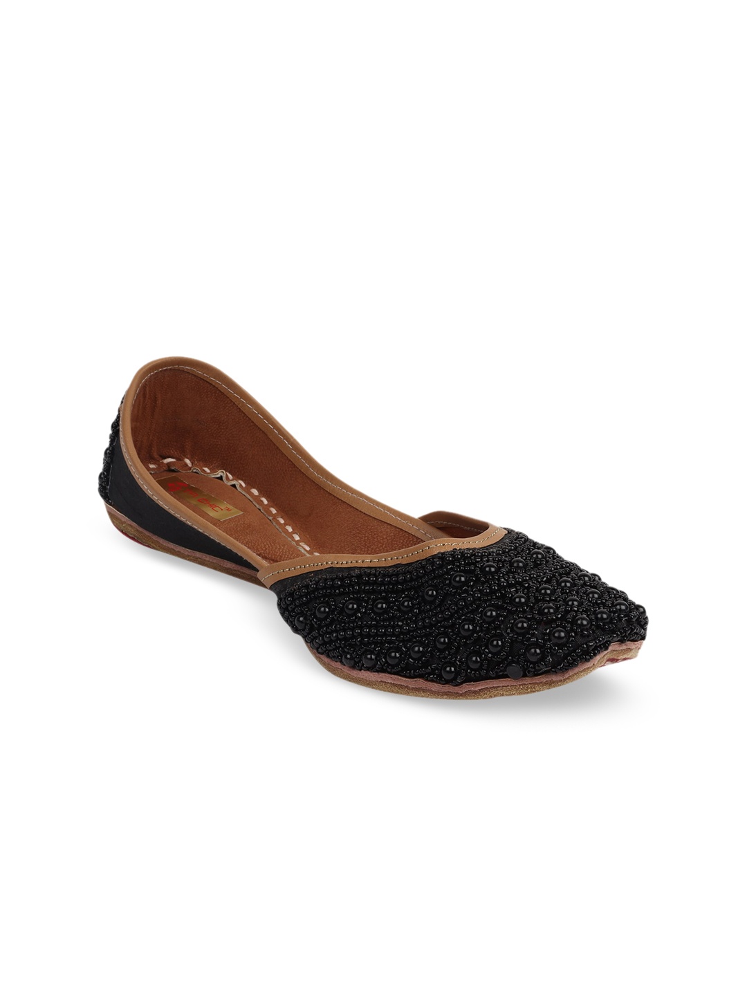 

Ta Chic Women Embellished Leather Ethnic Mojaris Flats, Black