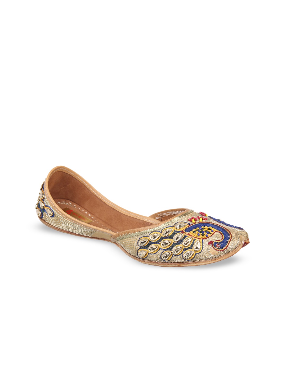 

Ta Chic Women Ethnic Embellished Mojaris Flats, Gold