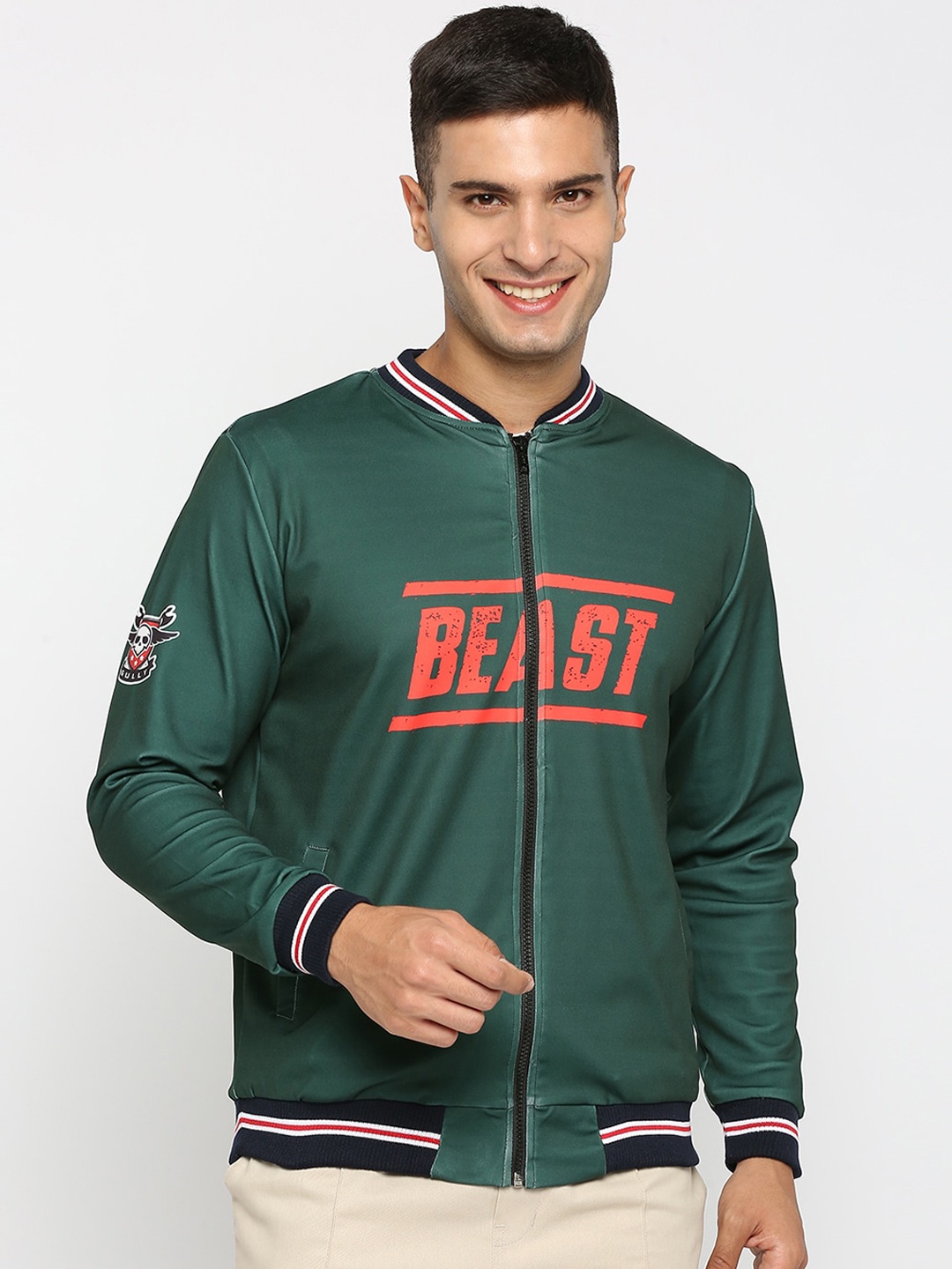 

GullyActive Men Lightweight Dry Fit Bomber Jacket, Green