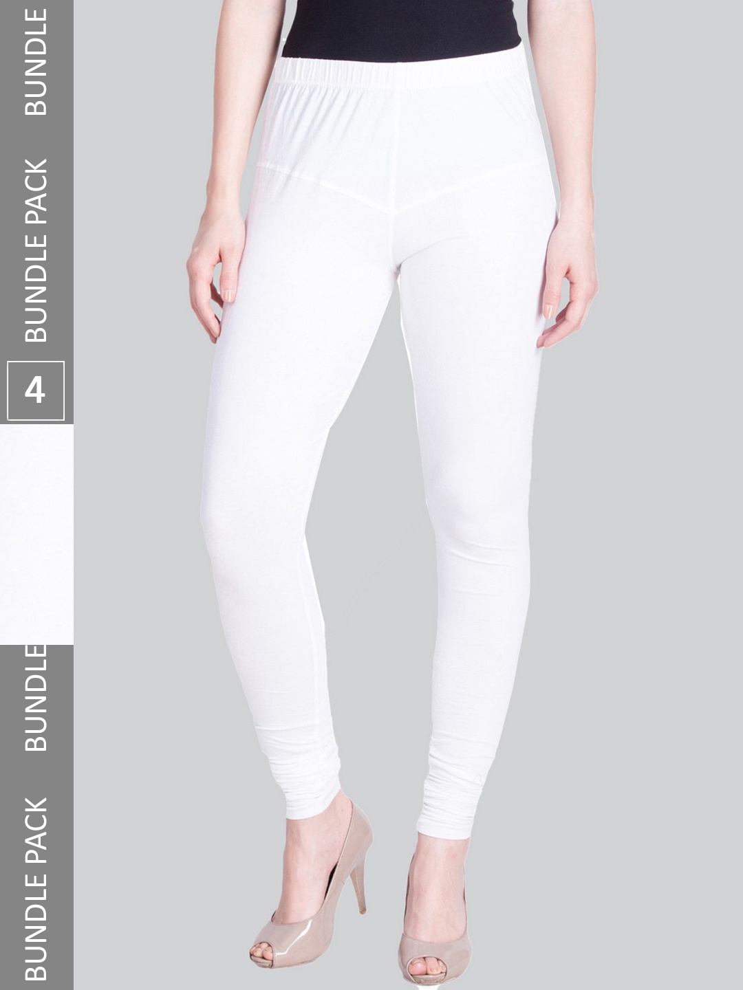 

LYRA Pack Of 3 Cotton Churidar -Length Leggings, White