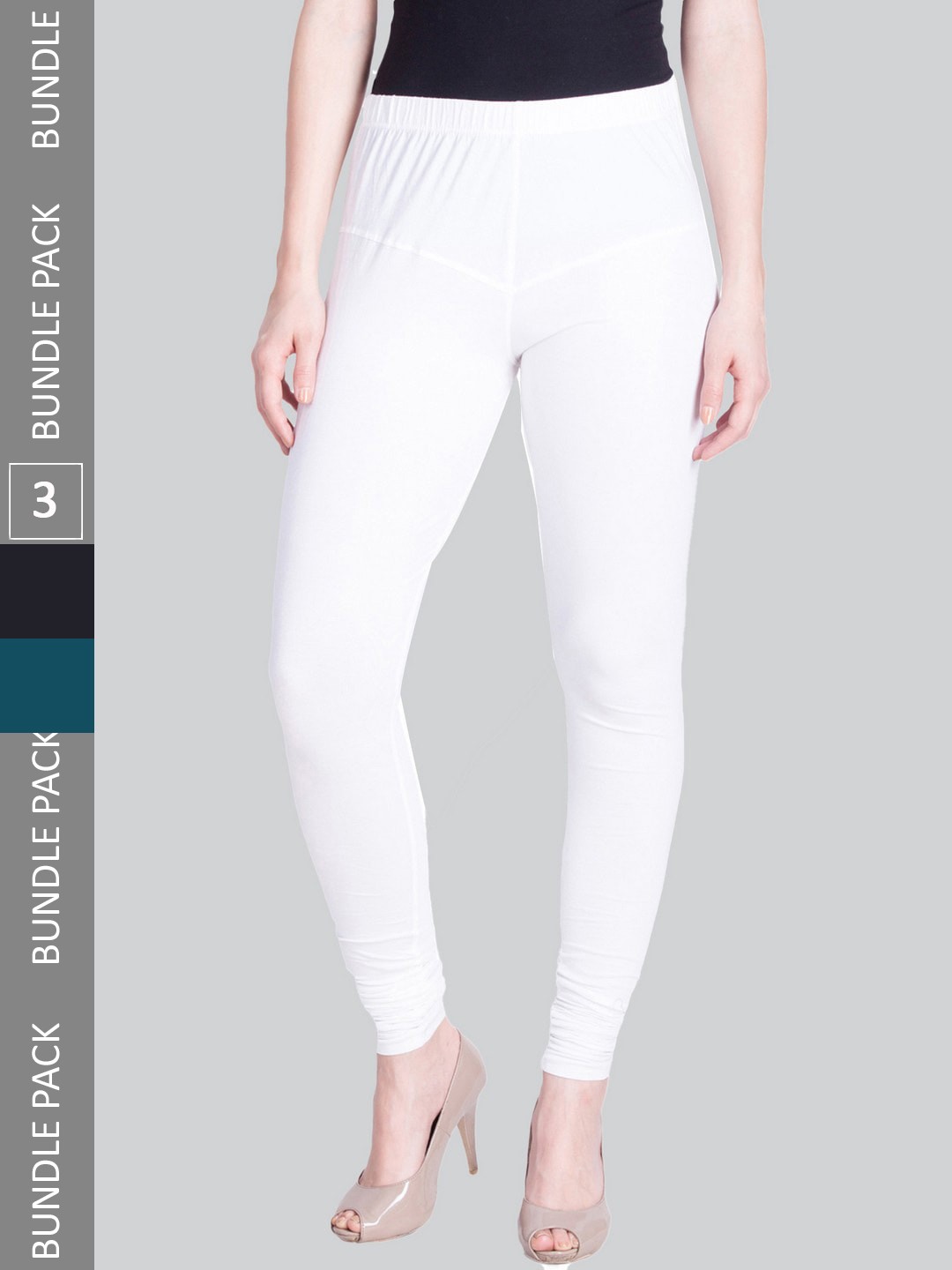 

LYRA Pack Of 3 Churidar-length Leggings, White