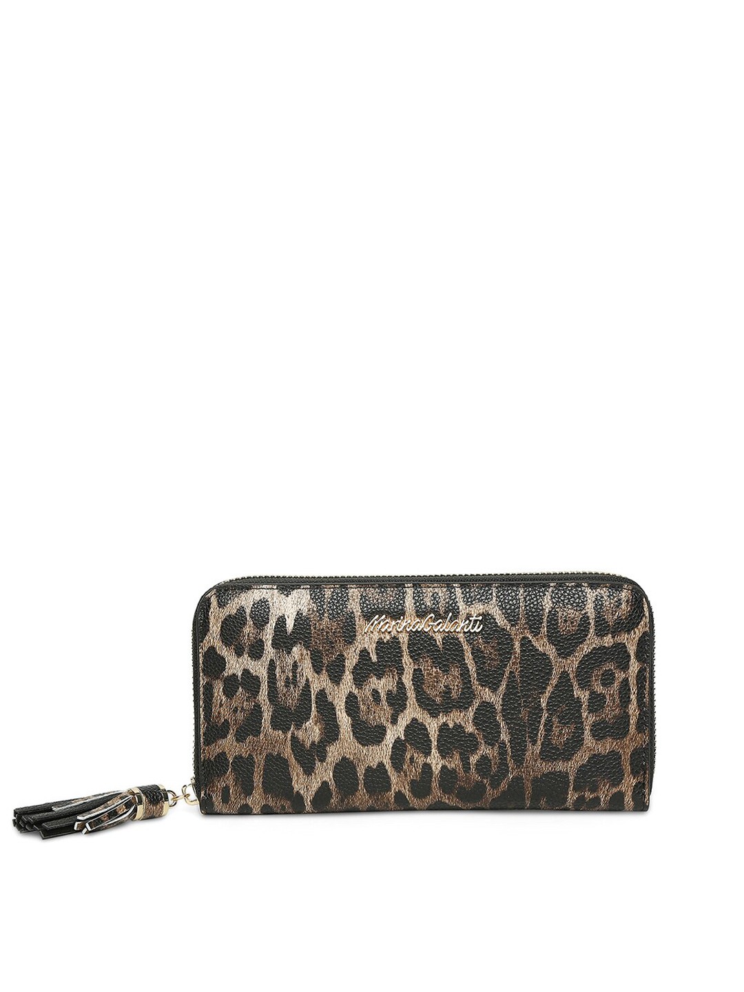 

Marina Galanti Animal Printed Zip Around Purse Clutch, Brown