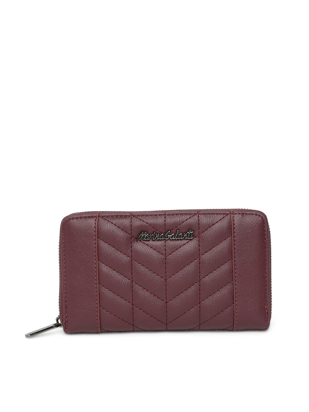 

Marina Galanti Textured Zip Around Purse Clutch, Maroon
