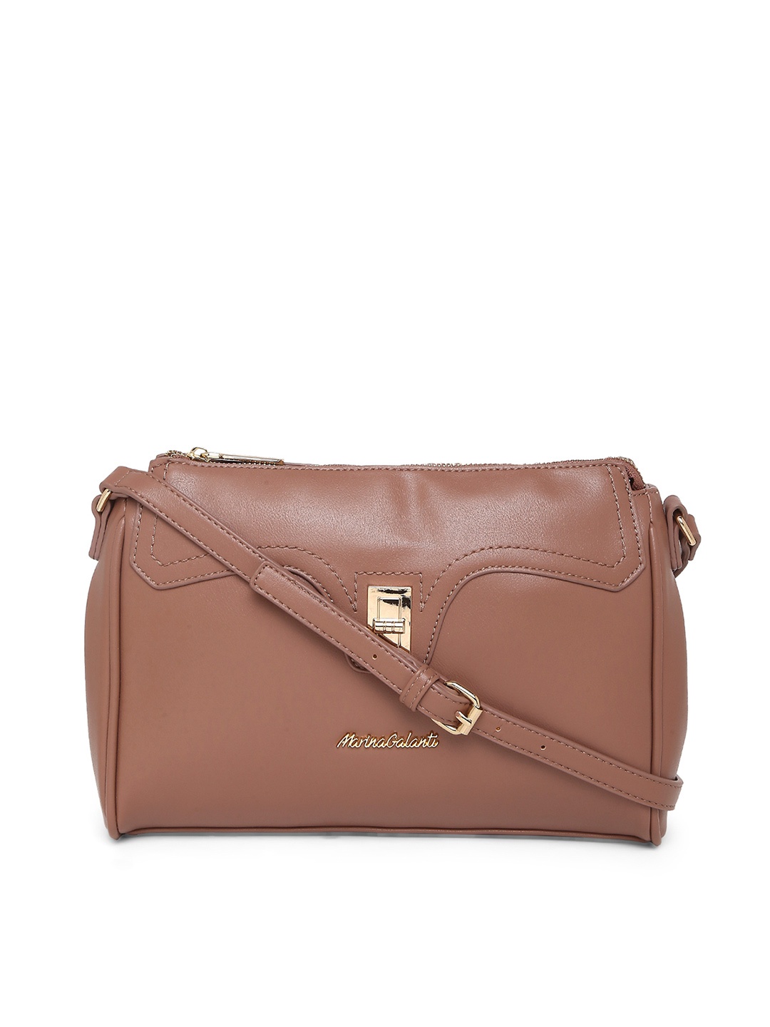 

Marina Galanti Nude Color Soft PU Material Medium Size Crossbody Bag, Brown
