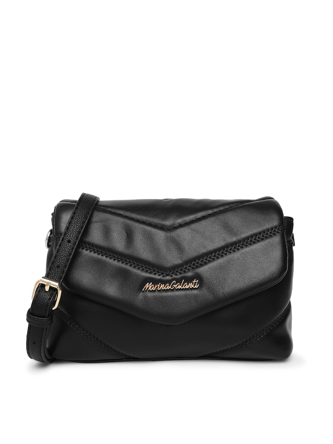 

Marina Galanti Structured Sling Bag with Quilted, Black