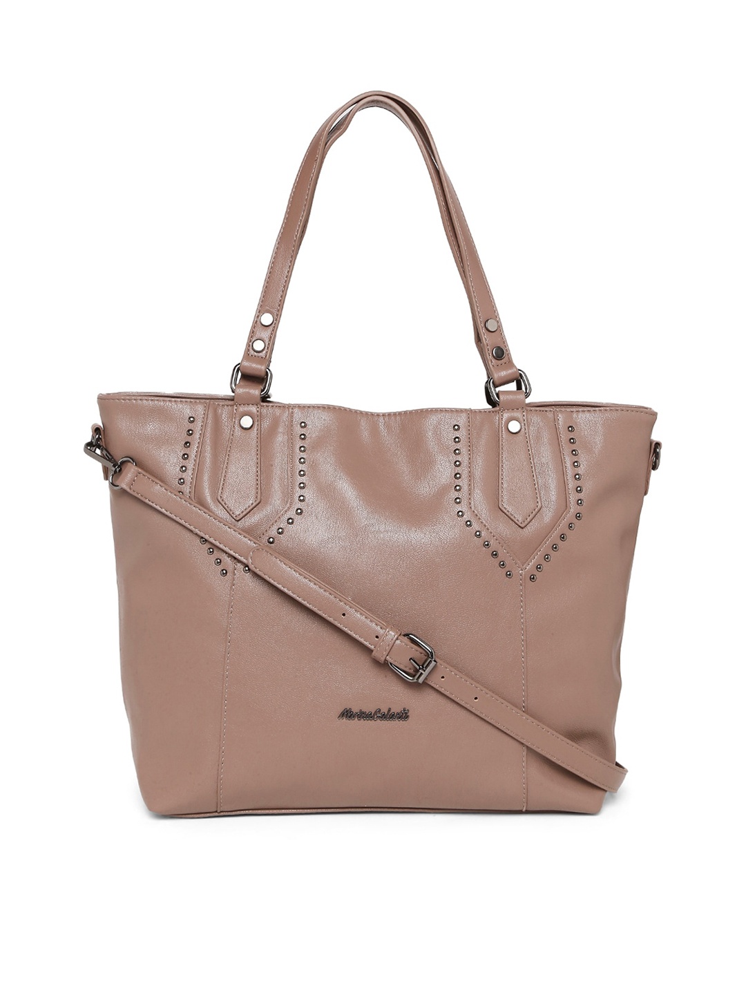 Marina Galanti Textured Structured Shoulder Bag, Nude