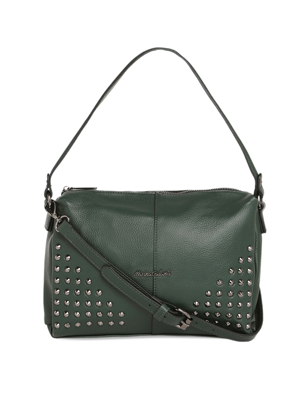 

Marina Galanti Embellished PU Strctured Hobo Bag, Green