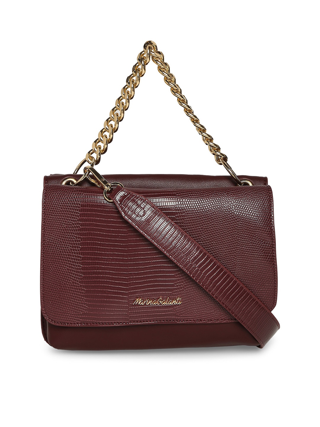 

Marina Galanti Midnight Sonata Textured Structured Handheld Bag, Maroon