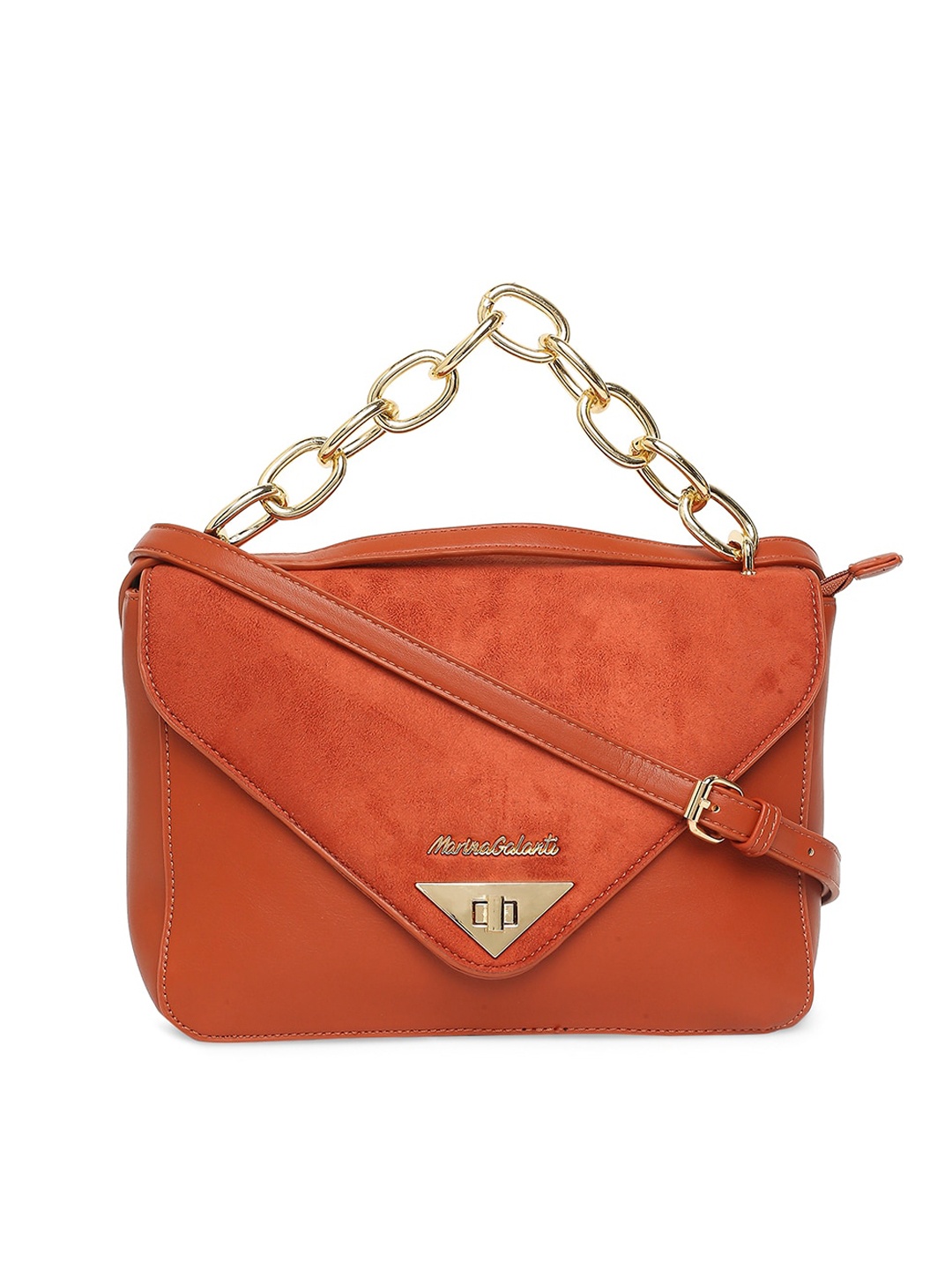 Marina Galanti PU Structured Satchel, Orange