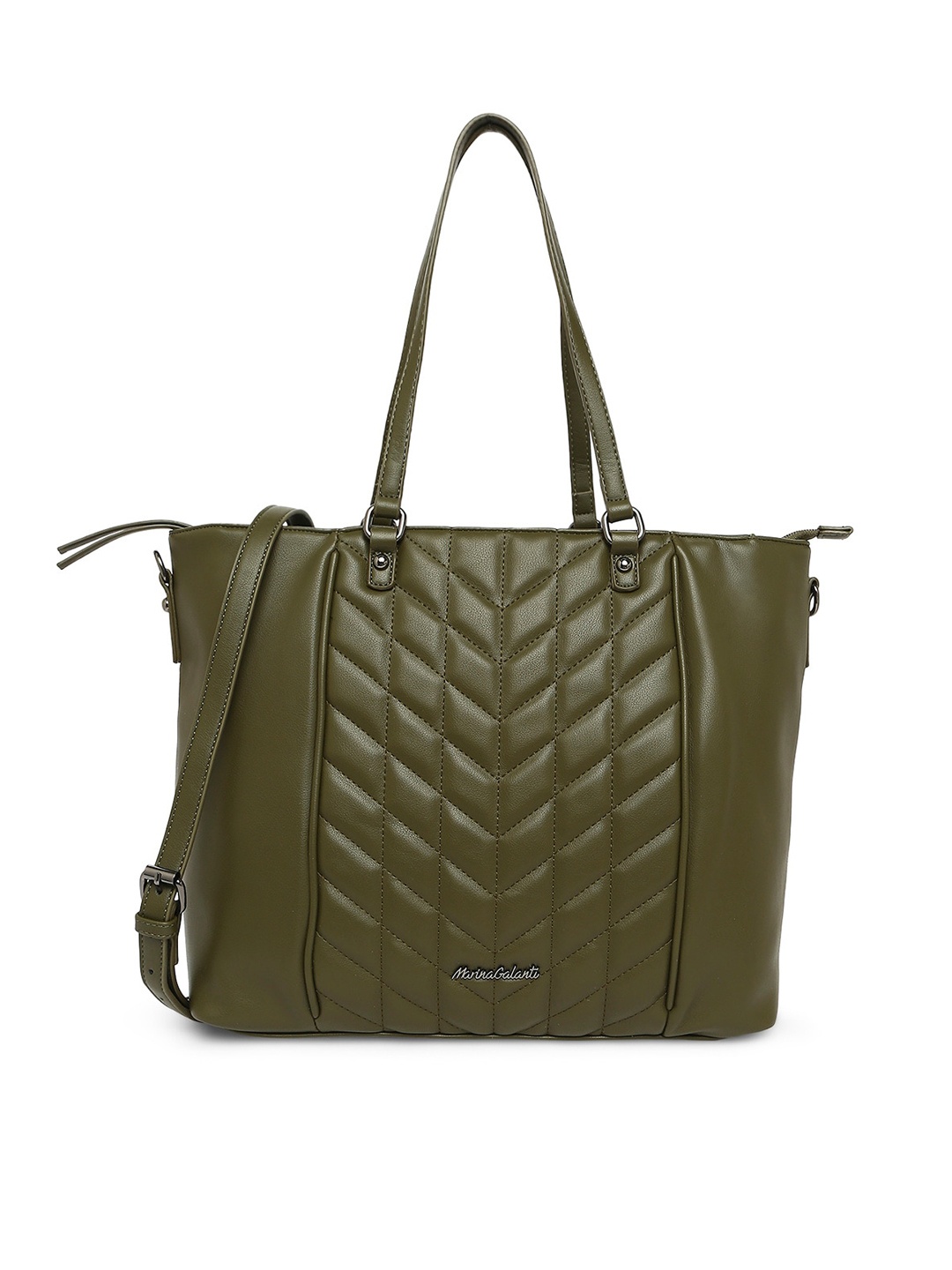 Marina Galanti Structured Shoulder Bag With Quilted, Green