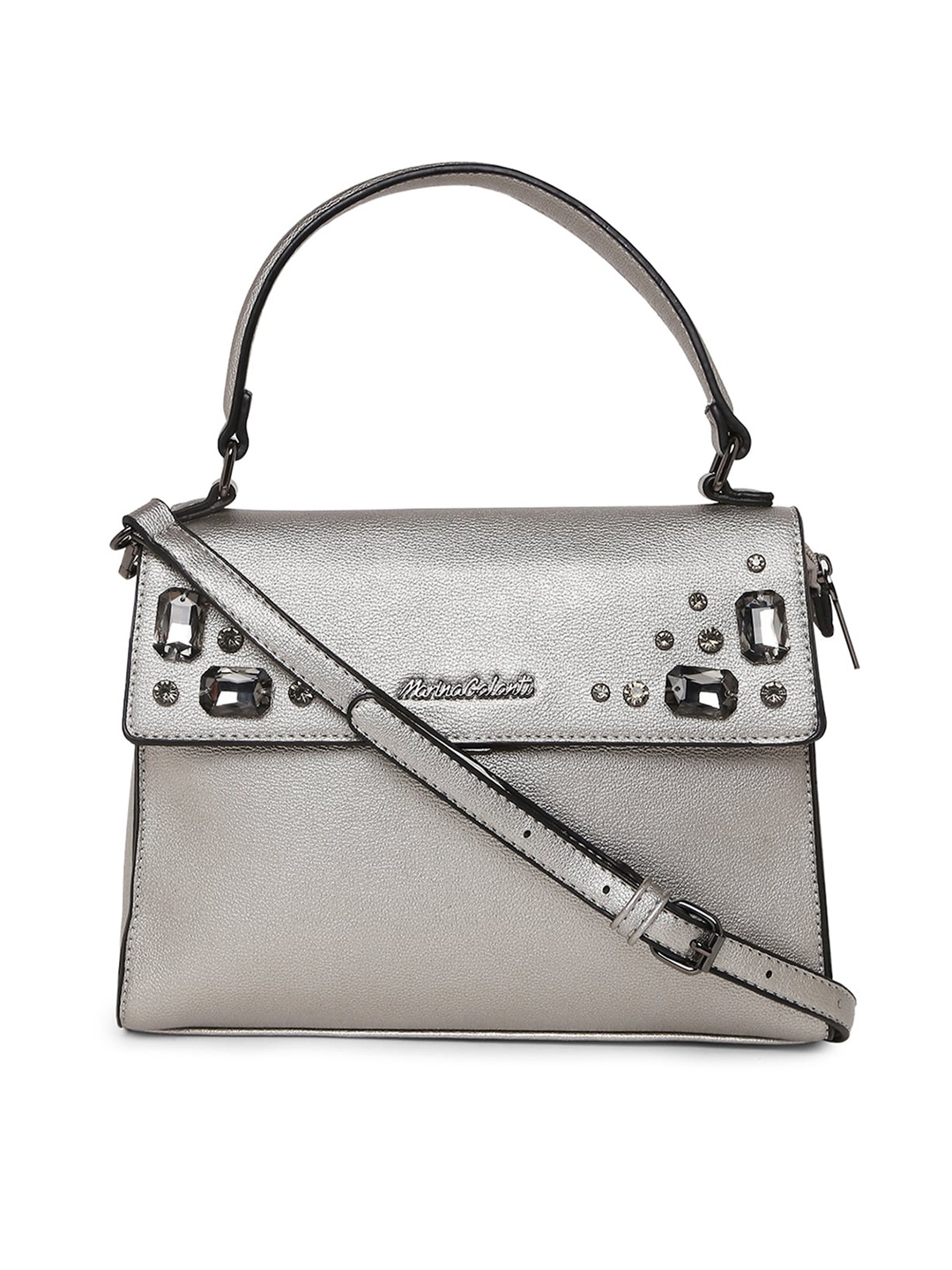 

Marina Galanti Textured Structured Satchel Bag, Grey