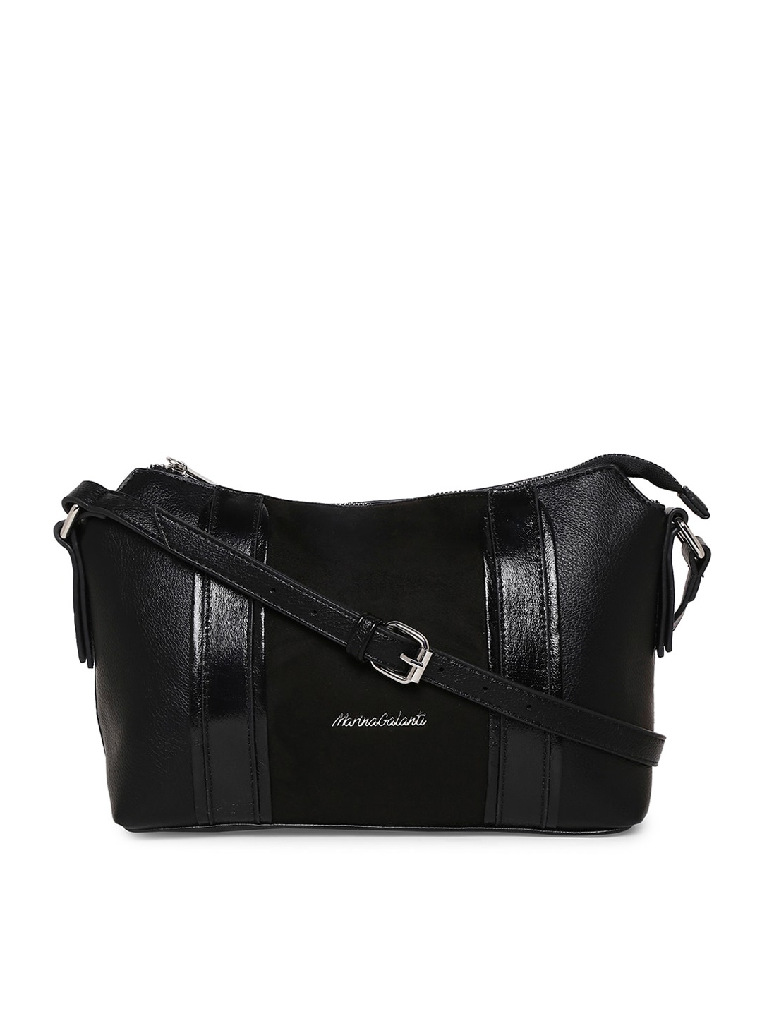 

Marina Galanti Colourblocked Structured Sling Bag, Black