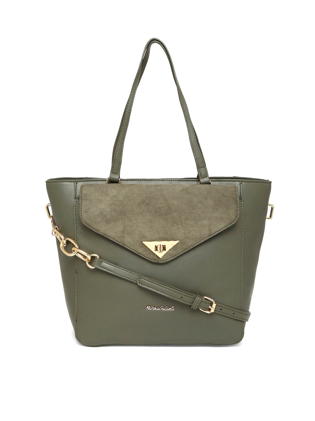 Marina Galanti Textured Structured Shoulder Bag, Green