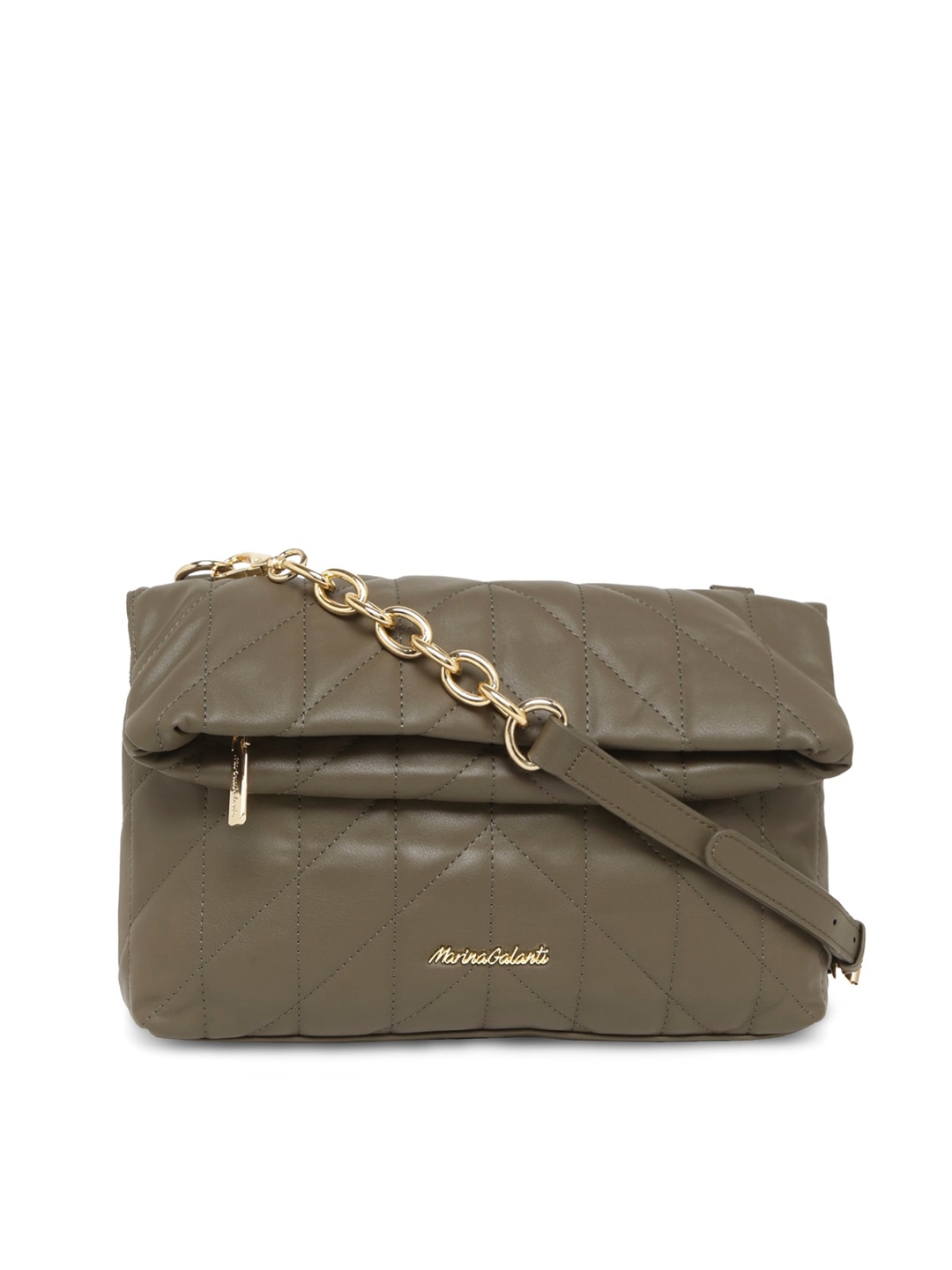 

Marina Galanti Textured Structured Sling Bag With Quilted, Green
