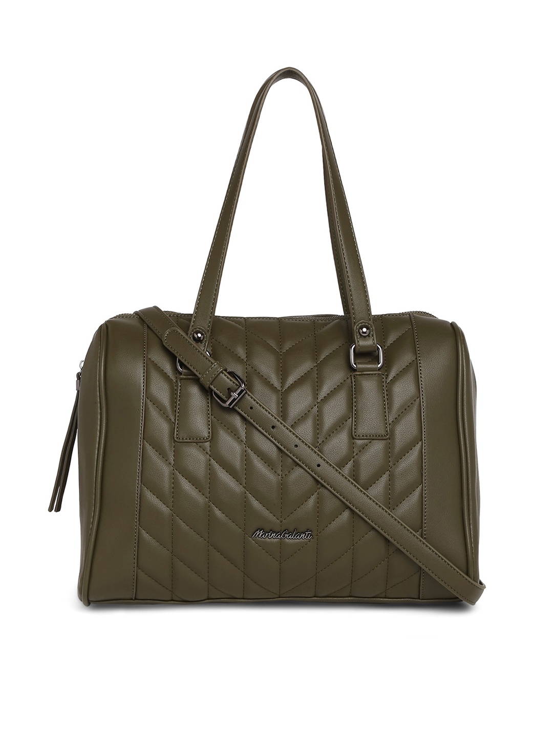 

Marina Galanti Textured Bowling Shoulder Bag With Quilted, Green