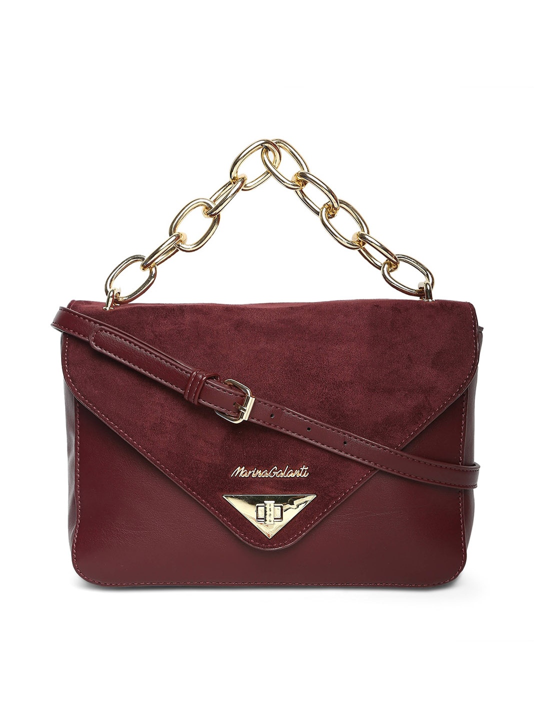 

Marina Galanti Textured Structured Satchel, Maroon