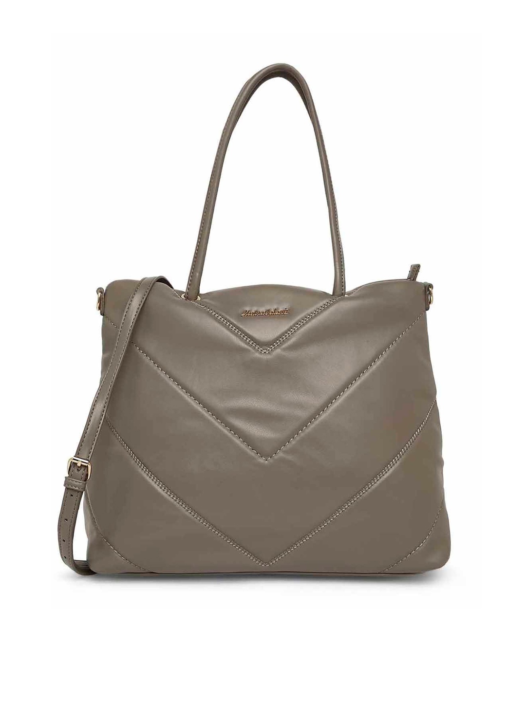 

Marina Galanti Textured Structured Sholuder Bag With Quilted Detail, Olive