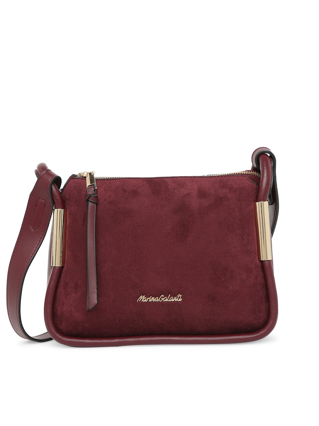 

Marina Galanti Structured Sling Bag With Tasselled, Maroon