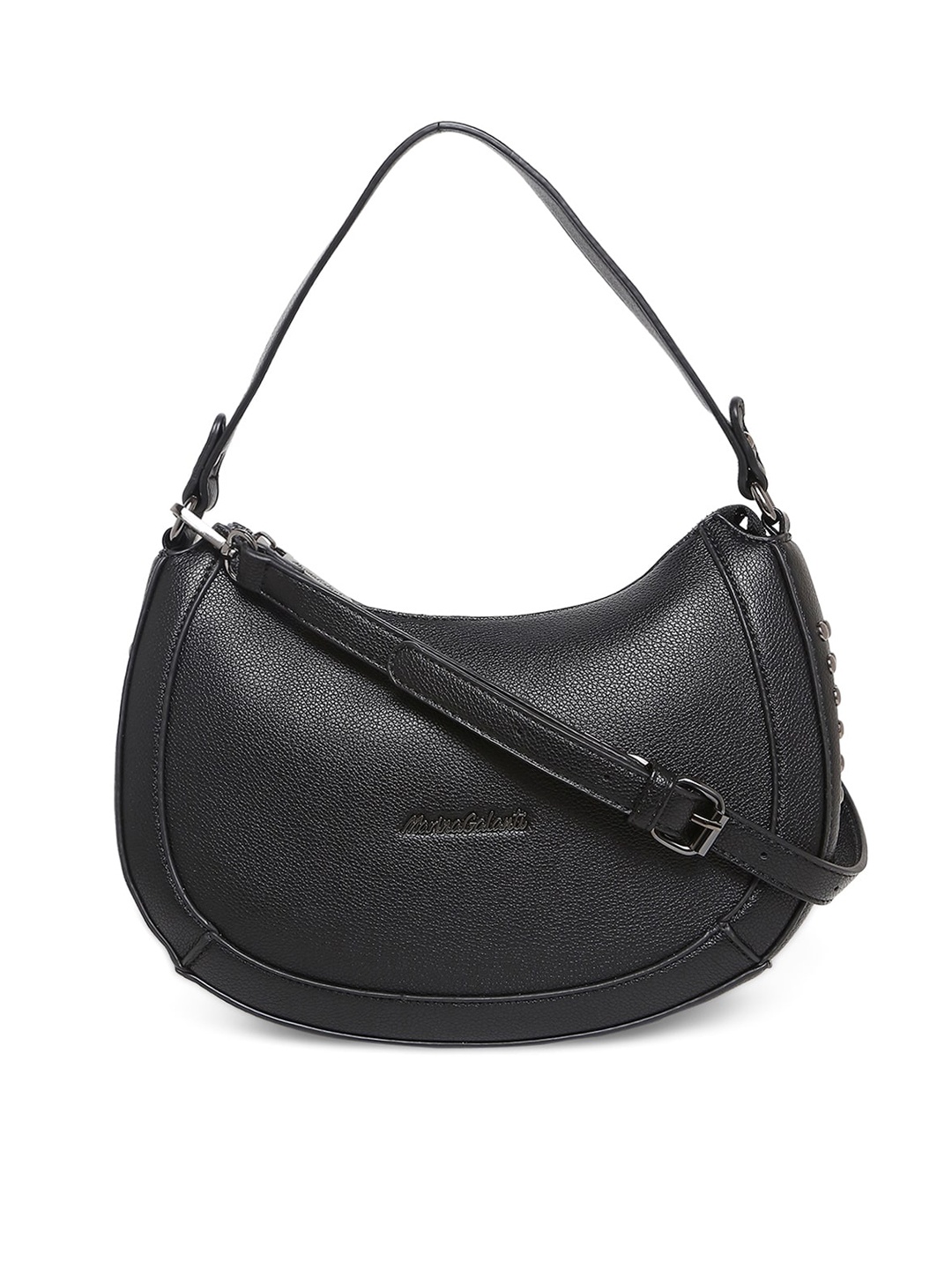 

Marina Galanti Textured Half Moon Hobo Bag, Black