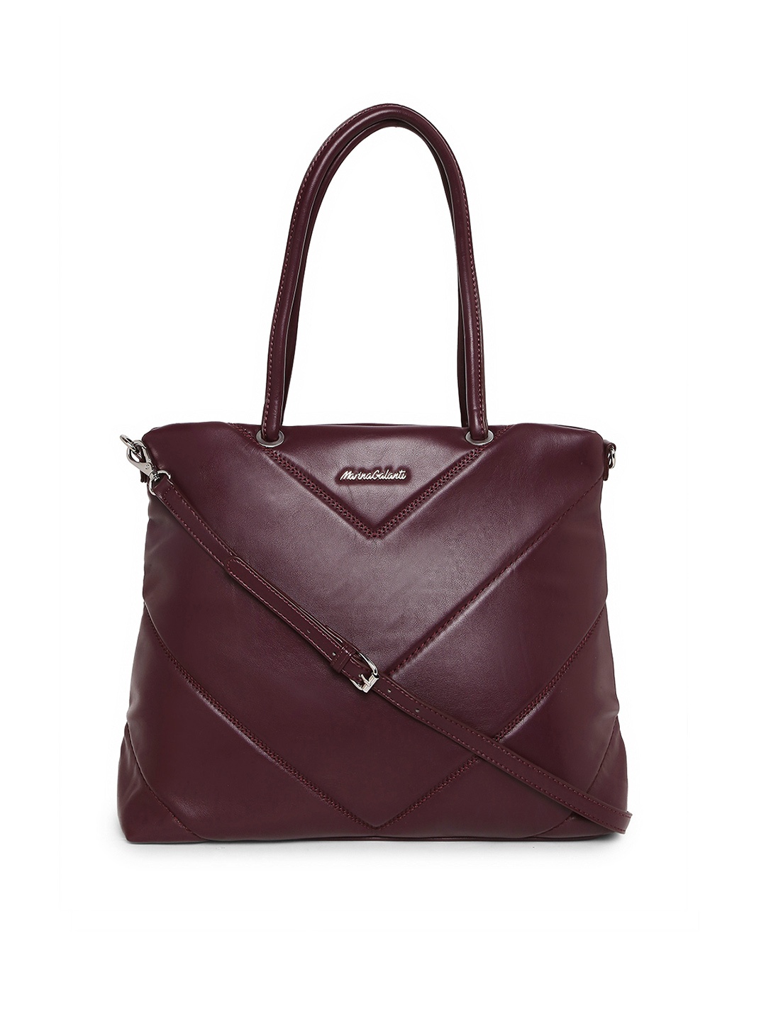 

Marina Galanti Textured Structured Sholuder Bag With Quilted Detail, Burgundy