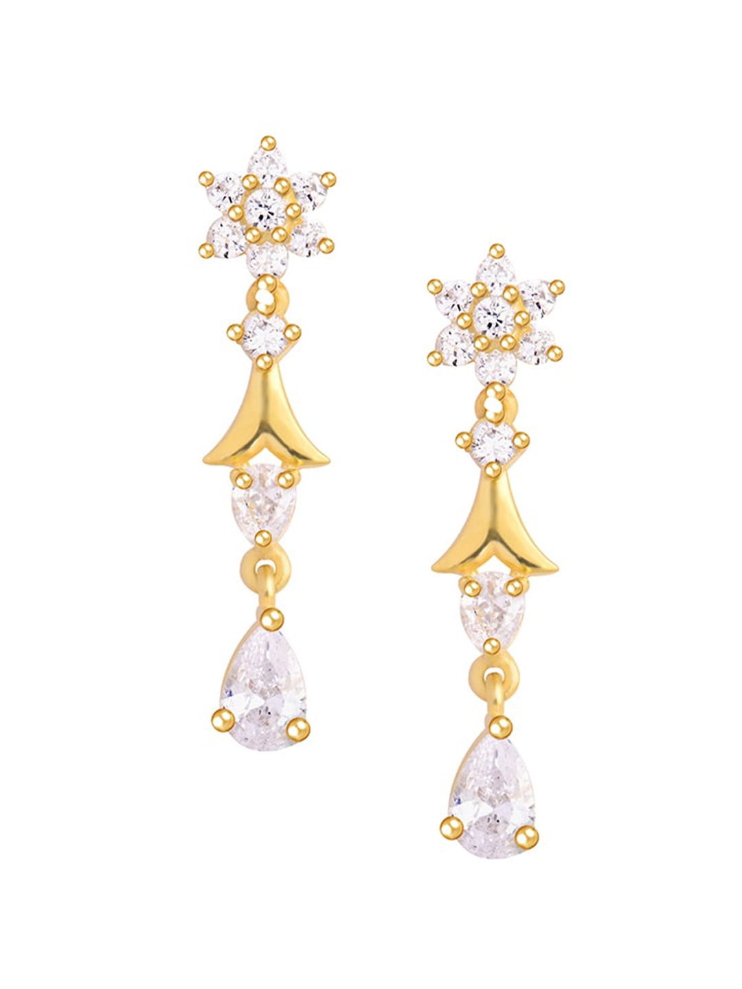 

GIVA Gold-Plated Contemporary Drop Earrings