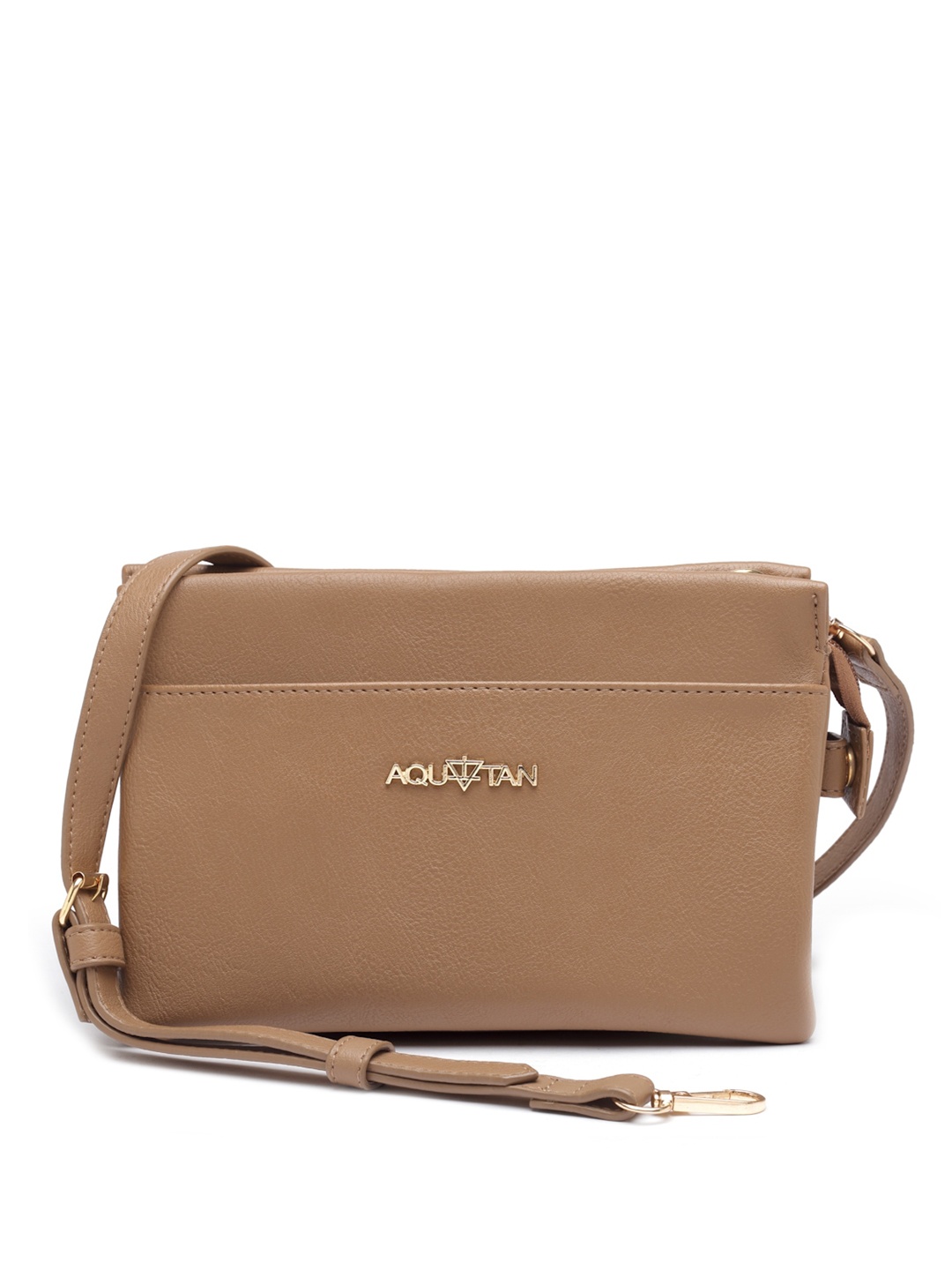 

AQUATAN Structured Applique Crossbody Sling Bag, Beige
